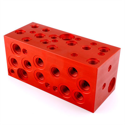 Özel Hidrolik Manifoldlar CNC İşleme Anodize Solenoid Valf Manifold